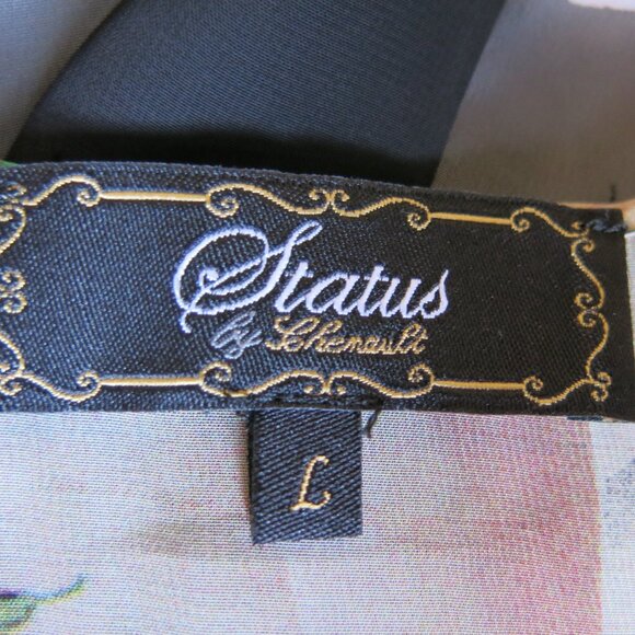 Vintage Status by Chenault Floral Roses Bohemian Chiffon Open Cardigan Sz. L - Picture 10 of 16